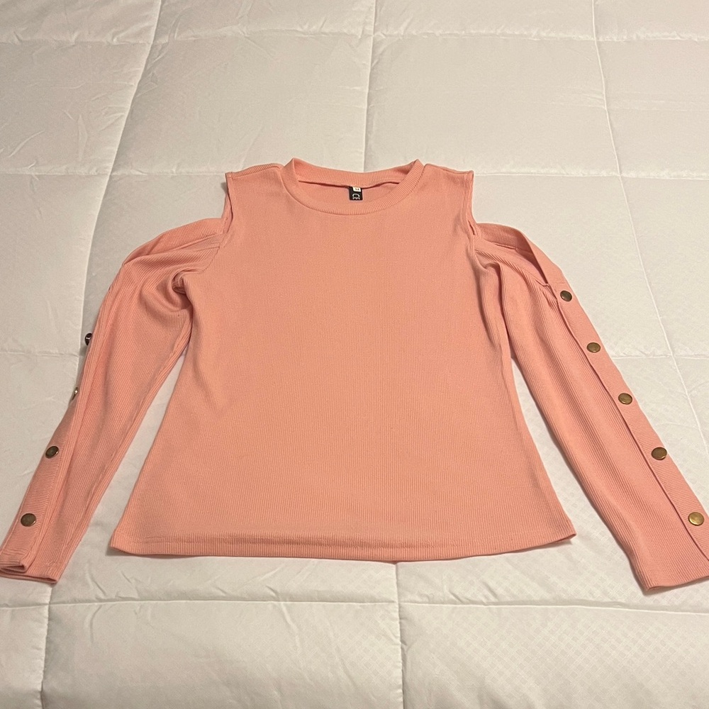 Women's Pink Cold Shoulder Top